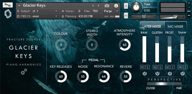 glacier keys interface screenshot
